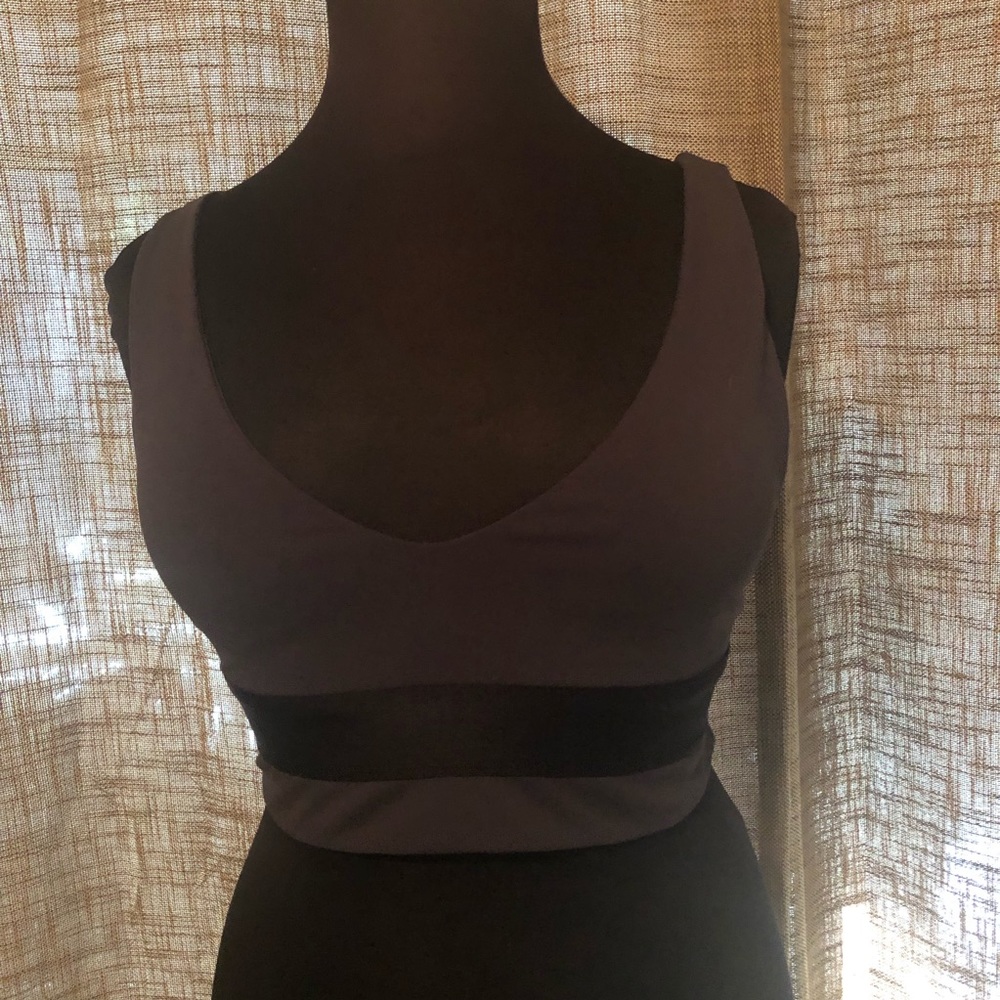 Fabletics XL Grey and Black Sports Bra